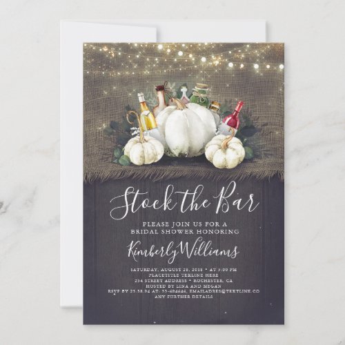 Stock The Bar Fall Party  Bridal Shower Invitation