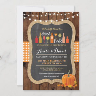 Stock The Bar Fall Party Engagement Invitation