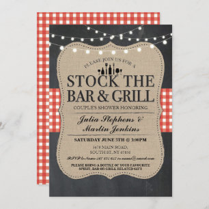 Stock The Bar & Grill Engagement Party Invitation