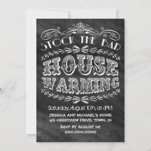 Stock The Bar House Warming Party Custom Invitations