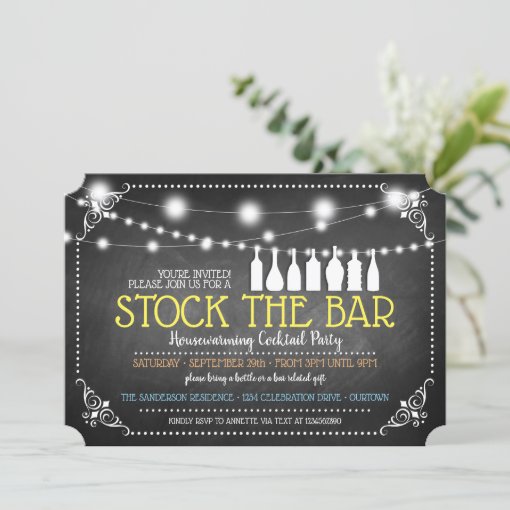 Stock the Bar Housewarming Cocktail Party Invitation Zazzle