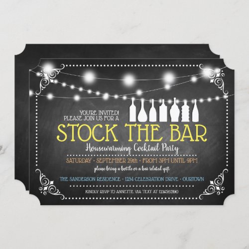 Stock the Bar Housewarming Cocktail Party Invitation