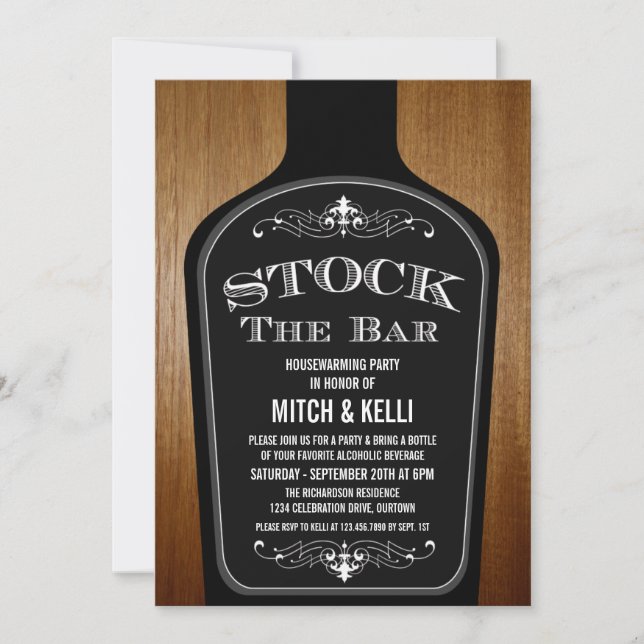 Stock the Bar Housewarming Party Invitations (Front)