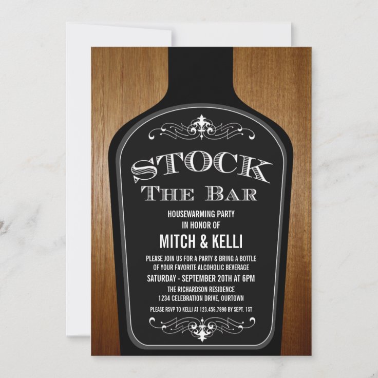 Stock the Bar Housewarming Party Invitations Zazzle