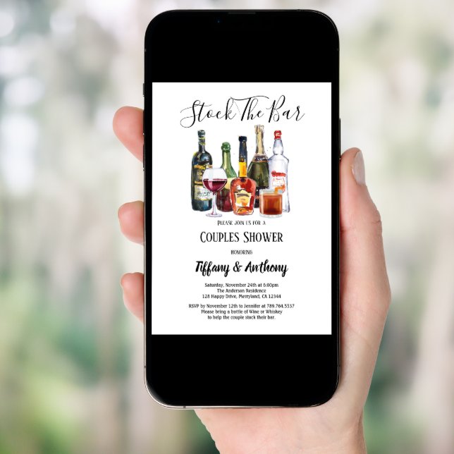 Stock The Bar Invitation Couples Shower (Front Digital)
