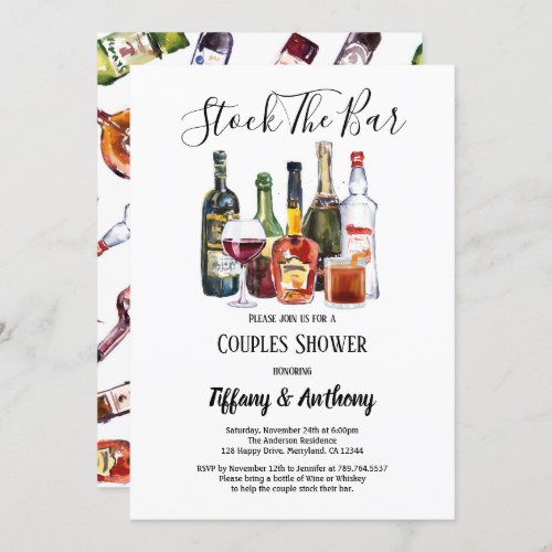 Stock The Bar Invitation Couples Shower