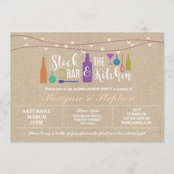 Stock The Bar & Kitchen Engagement Couples ≈ Invitation by WOWWOWMEOW at Zazzle