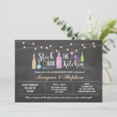 Stock The Bar & Kitchen Engagement Party Couples Invitation (Standing Front)