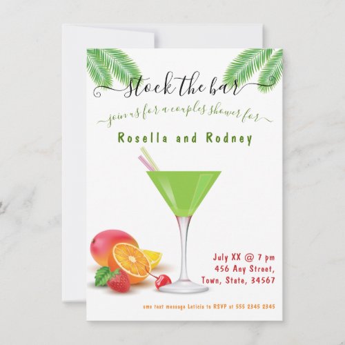 Stock the Bar Lime Couples Shower Invitation