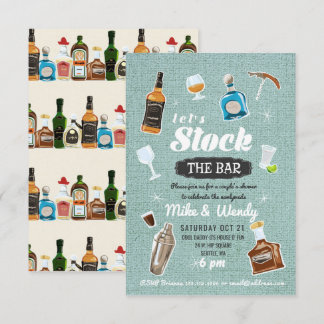 Stock the Bar Newlywed Couple's Shower Invitation