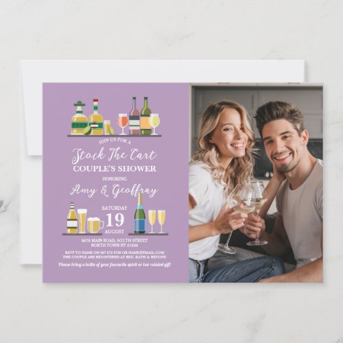Stock The Bar Photo Party Engagement Couple Shower Invitation