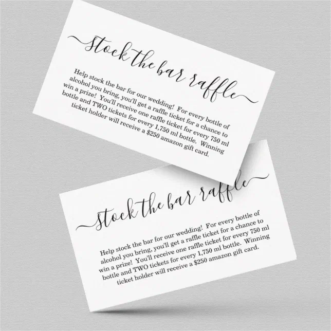 Stock the Bar Raffle Card Bridal Shower Invitation | Zazzle