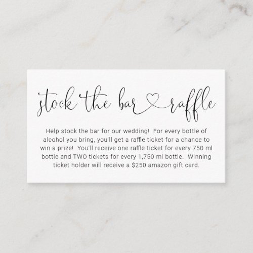 Stock the Bar Raffle Card Bridal Shower Invitation