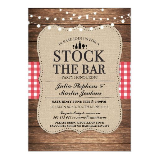Stock The Bar Party Invitations 1