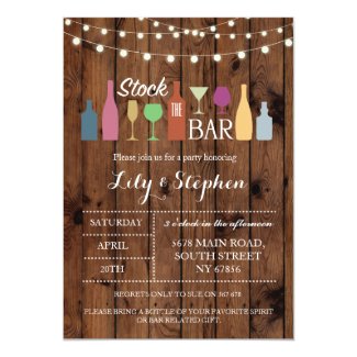 Stock The Bar Rustic Party Engagement Invitation