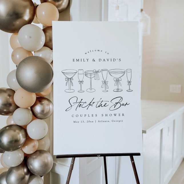 Stock The Bar Shower Couples Shower Welcome Sign (Creator Uploaded)