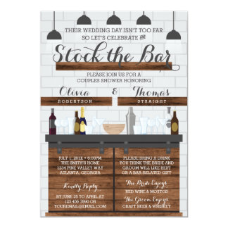 Stock The Bar Invitations Announcements Zazzle Stock The Bar Shower Farmhouse Style Card