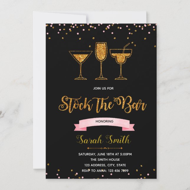 Stock the bar shower party invitation (Front)