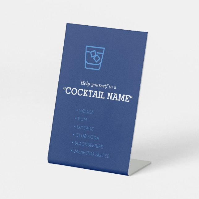 Stock The Bar Signature Cocktail Tabletop Sign (Front)