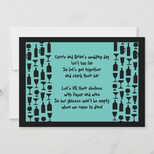 Stock the Bar Silhouette Shower Custom Invites