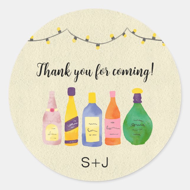 Stock the Bar thank you favor sticker (Front)