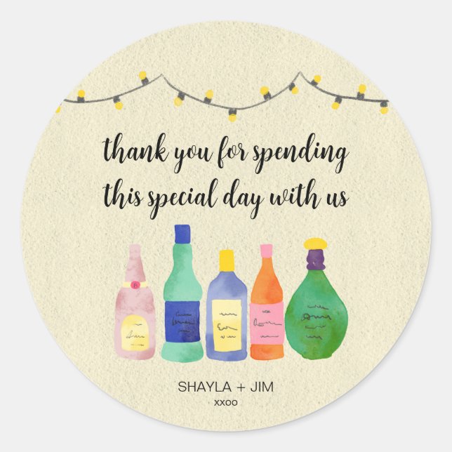 Stock the Bar thank you favor sticker (Front)