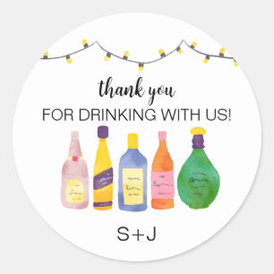 Stock the Bar thank you for drinking with us Class Classic Round Sticker