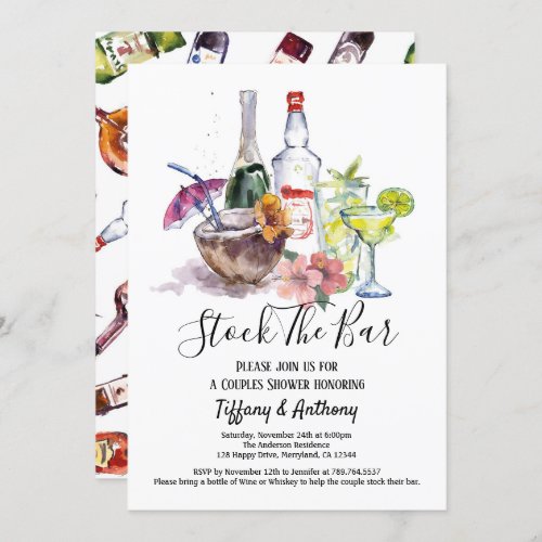 Stock The Bar Tropical Engagement Party Invitation