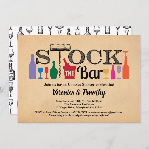 Stock The Bar Vintage Housewarming Invitation