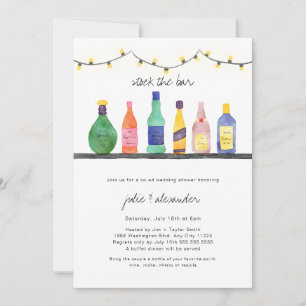 Stock the bar wedding shower invitation