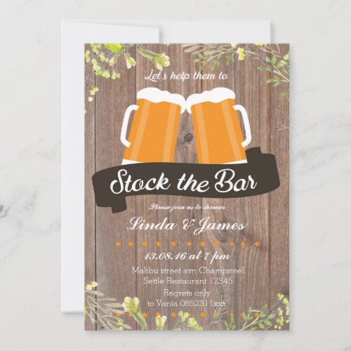 Stock The Bar Wood Invitation