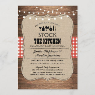 Stock The Kitchen Bar Party Engagement Invitation