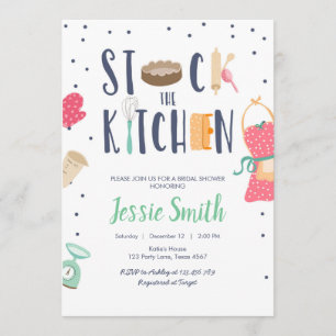 Stock the Kitchen Bridal Shower Cooking Baking Invitation