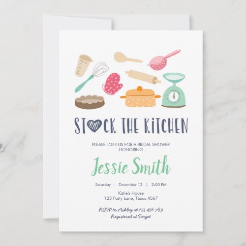 Stock the Kitchen Bridal Shower Cooking Baking Invitation