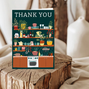 STOCK THE KITCHEN Bridal Shower CUSTOM Cute Letterpress Thank You Card