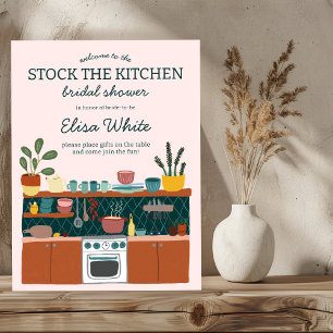 STOCK THE KITCHEN Bridal Shower CUSTOM WELCOME  Foam Board