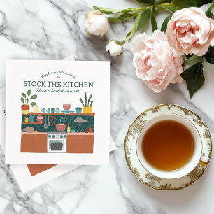 STOCK THE KITCHEN Bridal Shower Cute CUSTOM Napkins