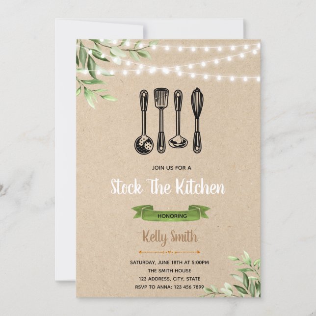 Stock the kitchen bridal shower invitation (Front)