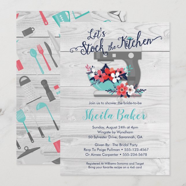 Stock the Kitchen Bridal Shower Invitation (Front/Back)