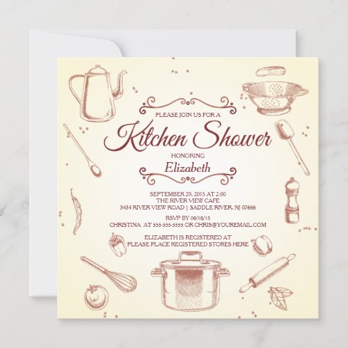 Stock The Kitchen Bridal Shower Invitation