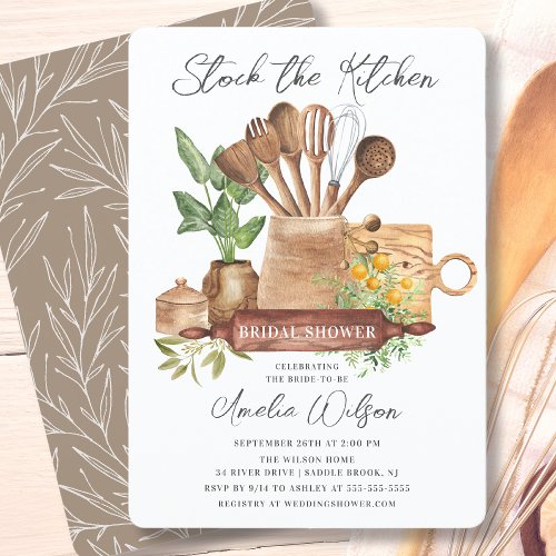 Stock The Kitchen Bridal Shower Invitation