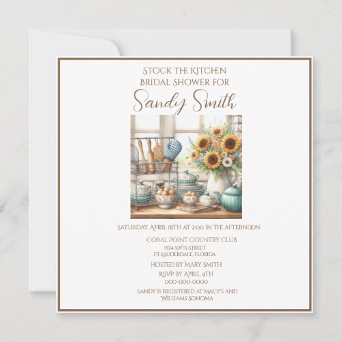 Stock The Kitchen Bridal Shower  Invitation