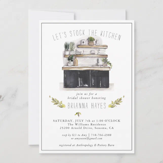 Stock The Kitchen Bridal Shower Invitation Zazzle