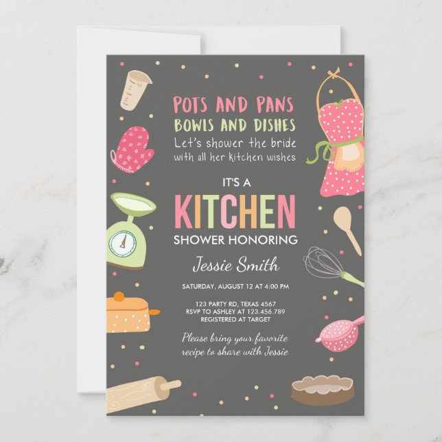 Stock the Kitchen Bridal Shower Invitation Cooking (Front)