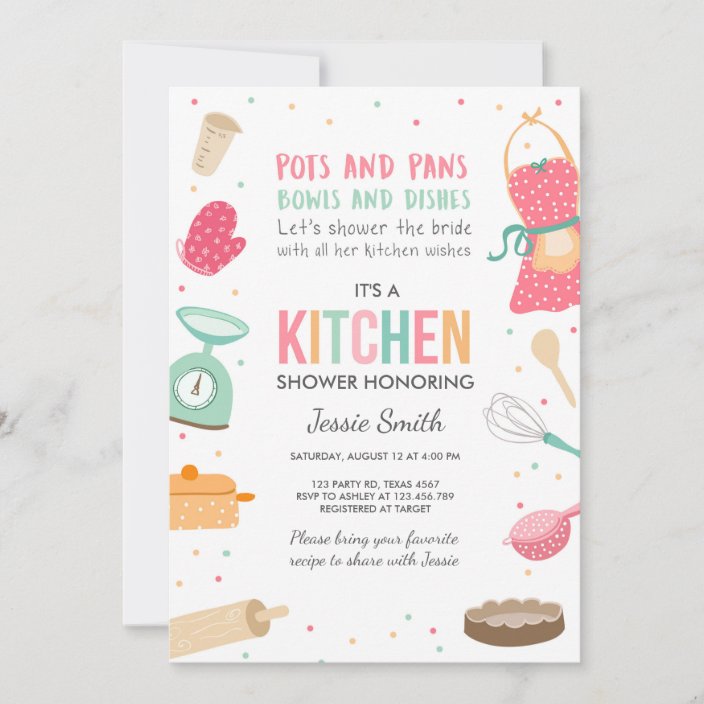 Stock The Kitchen Bridal Shower Invitation Cooking Zazzle