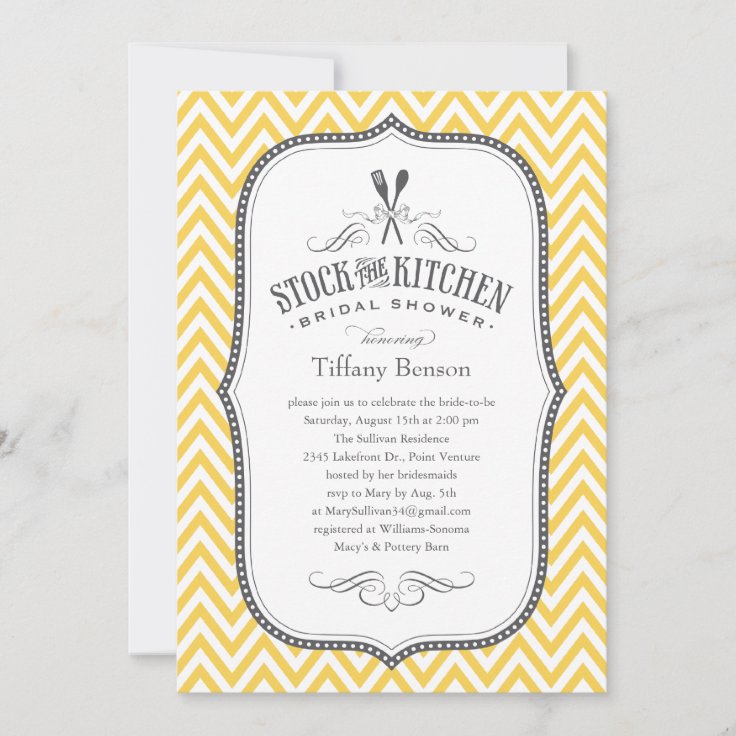 Stock the Kitchen Bridal Shower Invitations Zazzle