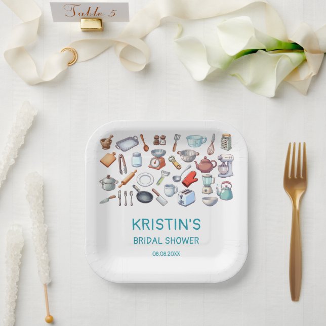 Stock the Kitchen Bridal Shower Kitchen Utensils  Paper Plates (Wedding)