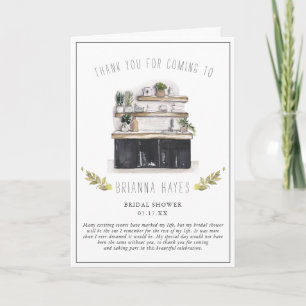 Stock the Kitchen Bridal Shower Letterpress Thank You Card