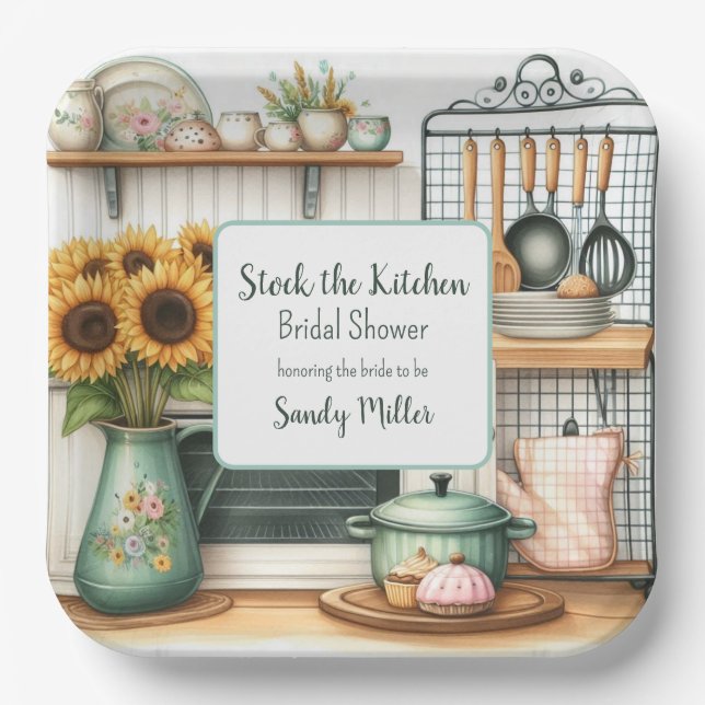 Stock The Kitchen Bridal Shower Paper Plate (Front)