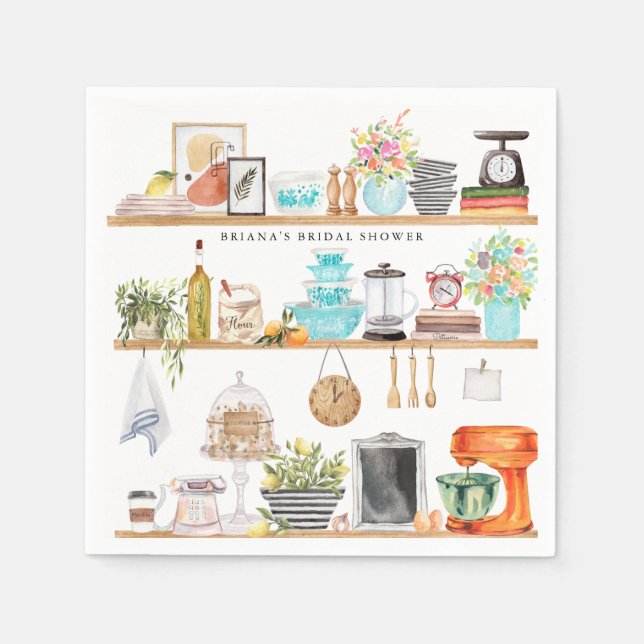 Stock the Kitchen Bridal Shower Personalized Napkins (Front)